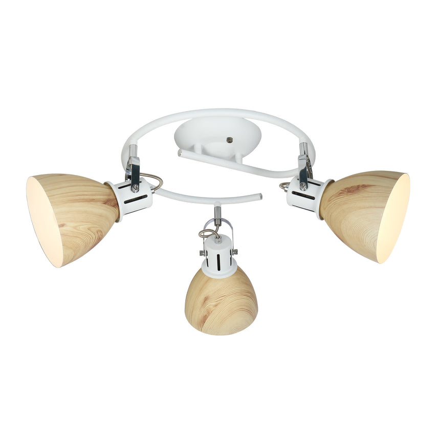 Plafoniera Klausen, Krater Pl3, Alb/Bej, KL163008, IP20, E27, 3 x 11 W