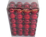 Pachet Globuri Din Plastic, Ø 8 Cm, Rosu, 48 Buc