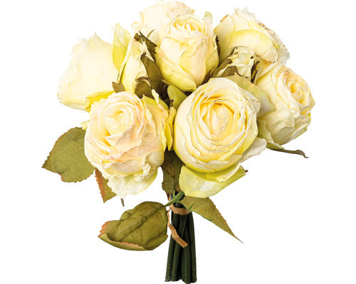 Buchet Artificial Trandafiri H 29 Cm Crem