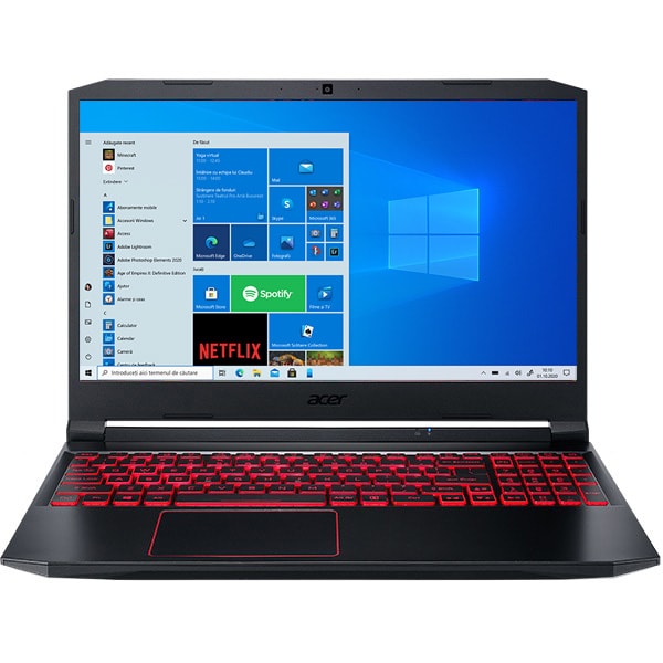 Laptop Gaming ACER Nitro 5 AN515-55, Intel Core i5-10300H, 15.6" Full HD, 8GB, SSD 512GB, GeForce RTX 3050 4GB, Windows 10 Home, Negru