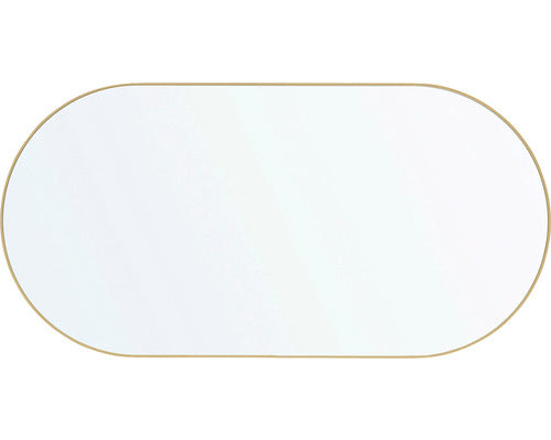 Oglinda Baie Cordia Oval Line Blacklight 50x100 Cm Rama Aurie