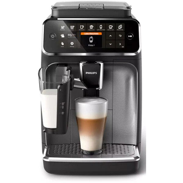 Espressor automat Philips Seria 4300 EP4346/70, Cu spuma LatteGo, 8 programe, Afisaj TFT, Negru