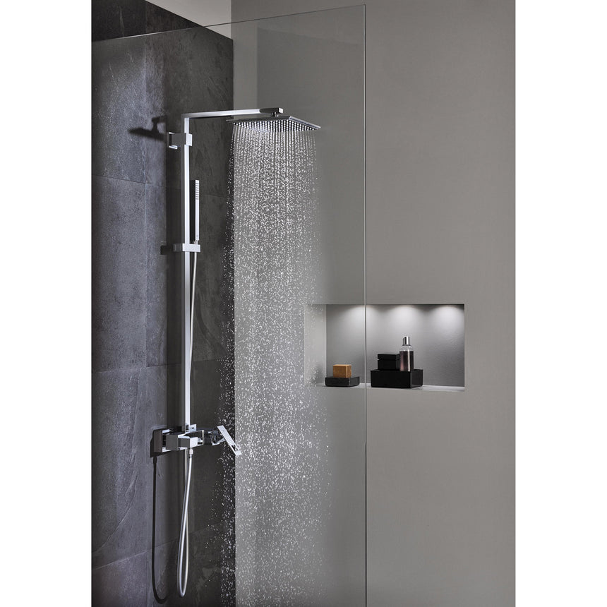 Sistem de dus Grohe Euphoria Cube XXL System 230, montare aparenta, baterie monocomanda, proiectie 400 mm, ajustabil, anti-calcar, para dus inclusa, Crom