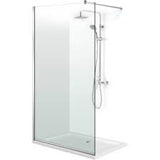 Panou frontal pentru usa dus Radaway Euphoria DWJ deschidere stanga, 30x200 cm, sticla securizata transparenta, profil crom
