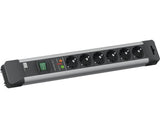 Prelungitor Bachmann CONNECTUS, 6 prize Schuko, cu protectie pentru copii, protectie la supratensiune, filtru de frecventa si retea, intrerupator basculant bipolar iluminat, H05VV-F 3G1.5mm², cordon 2m