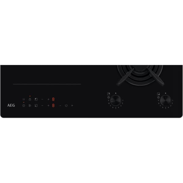 Plita Incorporabila AEG HDB64623NB, Gaz + Inductie, 4 Arzatoare, Touch Control, Negru