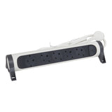Prelungitor rotativ Legrand Revolution L694538, cu intrerupator iluminat, 5 prize, sectiune cablu 3x1.5mm, cordon, 3m, Alb/Gri