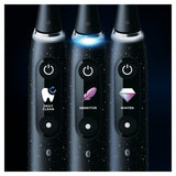 Periuta de dinti electrica Oral-B iO10 cu incarcator iOSense, Tehnologie Magnetica si Micro-Vibratii, Inteligenta artificiala, Display led, Senzor de presiune Smart, 7 moduri, 1 capat, Suport rezerve, Trusa de calatorie cu incarcator, Negru