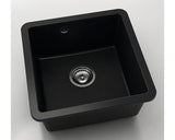 Chiuveta Bucatarie Cu O Cuva Fat Avangard 222 46x46 Cm Fara Picurator, Montare Sub Blat, Fatgranit Black Metallic