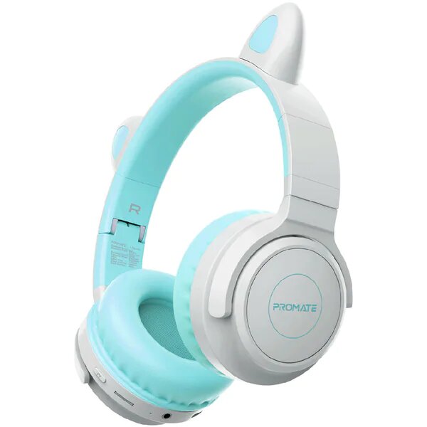 Casti Pentru Copii PROMATE Panda, Bluetooth, On-ear, Microfon, Albastru