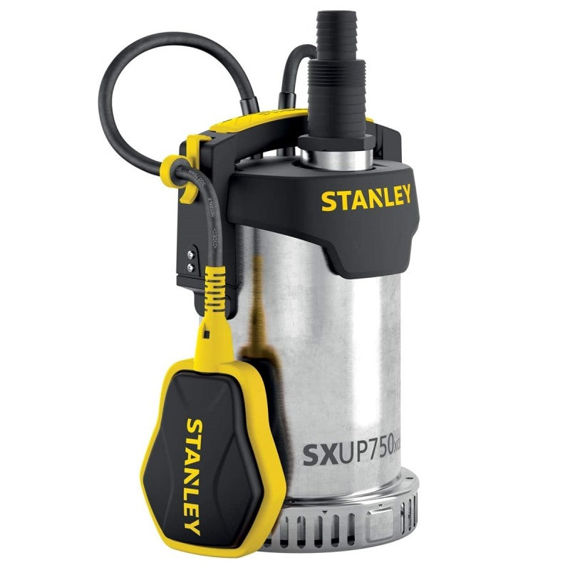 Pompa submersibila pentru apa curata Stanley SXUP750XCE, 750 W, 11000 l/h debit apa, 230 V, 0.85 bar presiune maxima, 8.5 m inaltime refulare, 10 m cablu alimentare