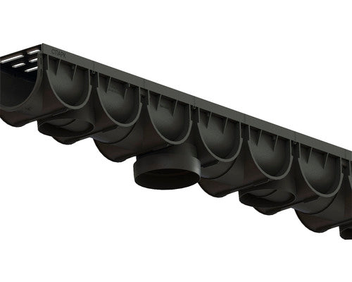 Rigola Polipropilena VODALAND Gratar Fonta 1000x125x100 mm Scurgere Orizontala Ø 110 mm B125 Trafic Carosabil