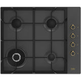 Plita incorporabila Beko HIGG64125SAR, Gaz, 4 arzatoare, Siguranta plita, Aprindere integrata, 60 cm, Antracit