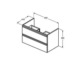 Set mobilier cu lavoar ceramic Tesi 80cm alb lucios Ideal Standard