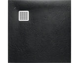 Cadita de Dus Patrata Slim Roca Stonex Terran 90x90 cm Negru