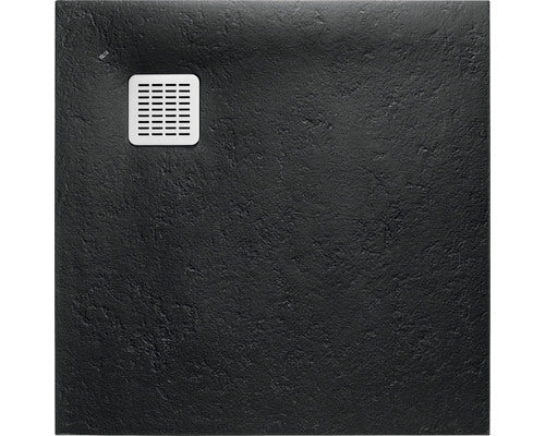 Cadita de Dus Patrata Slim Roca Stonex Terran 90x90 cm Negru