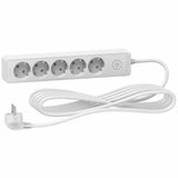 Prelungitor Schneider Unica ST9455W, cu intrerupator, 5 prize, protectie copii, cablu 3x1.5mmp, 5m, Alb