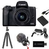 Aparat foto mirrorless CANON EOS M50 II Streaming, 24.1 MP, 4K, Wi-Fi, Negru