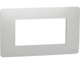 Rama Aparataje Schneider Unica Studio 4 Module, Plastic Nuanta Aluminiu