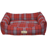 Culcus pentru caini si pisici 4Dog Deluxe Danish XL, Rosu, 95x70x22 cm