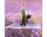 Panou Antistropi Sanotechnik Pentru Bucatarie din Sticla Decor Wine & Lavander 65x65 cm