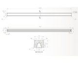 Prag cabina dus drept din marmura compozita 100 cm Venge Dark