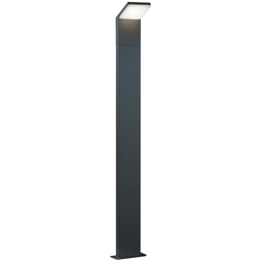 Stalp LED integrat pentru exterior Trio Pearl, 9W, 900 lm, 3000K, IP54, 100 cm, Aluminiu extrudat, Antracit, clasa energetica F