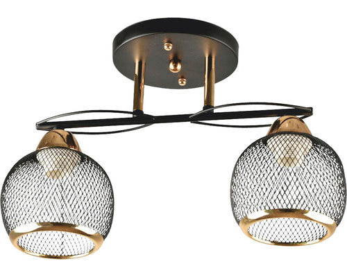 Lustra Fall E27 Max. 2x40w, Negru/auriu