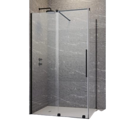 Perete lateral dus Radaway Idea Black S1 dreapta 80x200 cm, sticla transparenta, profil negru
