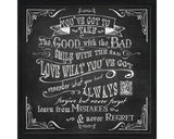 Tablou Inramat Good & Bad Slogan 30x30 Cm