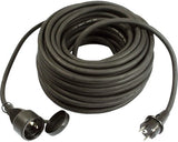 Prelungitor Electric 20m 3600w Negru, Cablu Cauciuc, Pentru Exterior Ip44
