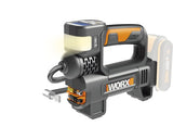 Mini compresor pe acumulator WORX WX092.9, 20V, cu tehnologia WORX PowerShare, presiune max. 10 bar, 150 psi, lanterna, accesorii, fara acumulator si incarcator in setul de livrare