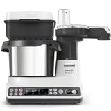 Robot de bucatarie KENWOOD cu functie gatire kCook Multi CCL401WH, 1500W, vas 4.5 l, 6 programe gatit, 12 trepte viteza, 6 accesorii, alb-negru
