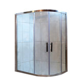 Paravan de dus semirotund Belform Clear, usa culisanta, profil cromat, sticla securizata, 120 x 80 cm