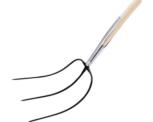 Furca pentru resturi vegetale/fan cu 3 dinti, coada din lemn de frasin, 130 cm