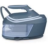 Statie de calcat cu abur Philips PerfectCare seria 6000 PSG6042/20, 2400 W, 8 bari, jet de abur continuu 130 g/min, jet abur 550 g, talpa SteamGlide Advanced, rezervor de apa detasabil de 1.8 l, OptimalTemp, Smart CalcClean, ASO, Albastru