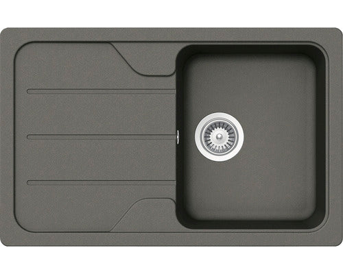 Chiuveta Bucatarie Cu O Cuva Schock Formhaus D-100s 78x50 Cm, Cu Picurator, Reversibila, Cristalite Asphalt