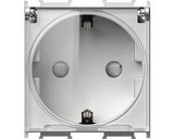 Priza Simpla Cu Impamantare Tem, Capac De Protectie Transparent, Argintiu