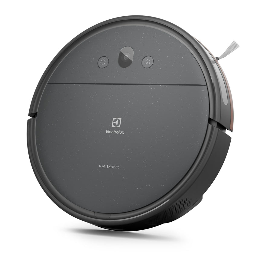 Robot de aspirare ELECTROLUX Hygienic Seria 600 ER61UW1DG, 14,4V , 2,6 Ah, functie mopping, autonomie pana la 120 min, control prin wifi & app Electrolux, 3 trepte viteza, giroscop & camera, compartiment praf: 0,22 litri, Bluetooth, timer, 72 dB, gri