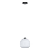 Pendul EGLO MANTUNALLE 99366, E27 1X40W IP20, Otel Negru, Sticla alba