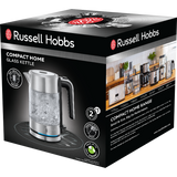 Fierbator Russell Hobbs Compact Home Glass 24191-70, 2200 W, 0.8 L, Sticla, Design compact, Inox