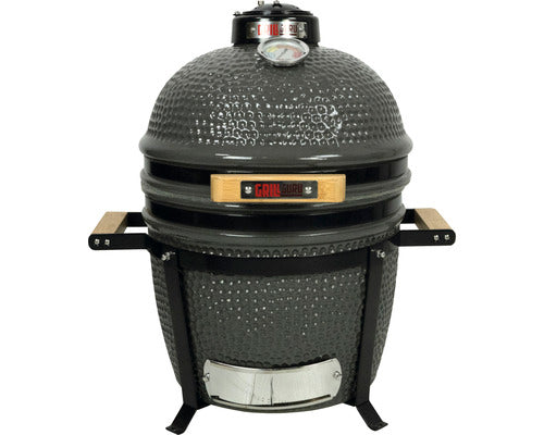 Gratar Cu Carbuni Grill Guru Kamado Original Compact Ceramica Ø 33 Cm Gri cu Husa De Protectie, Termometru In Capac