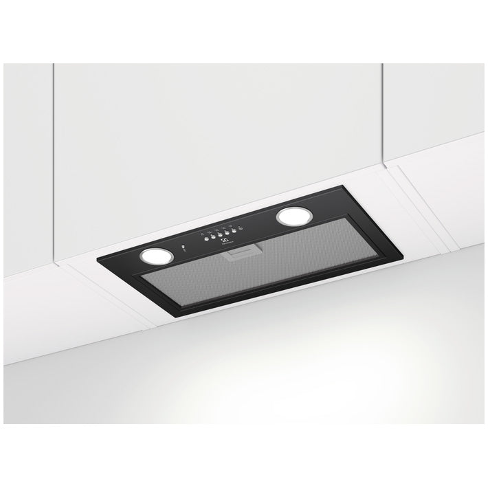 Hota incorporabila Electrolux CFG516R, Putere de absorbtie 600 mc/h, Conectivitate plita, 1 motor, Control electronic, 54 cm, Negru