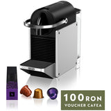 Espressor Nespresso De'Longhi Pixie EN127.S PIXIE, 0132193843, 19 bar, Incalzire rapida 25 secunde, Oprire automata, Capacitate rezervor de apa 0.7 l, argintiu, set capsule degustare inclus