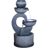 Fantana decorativa LED gradina, 53x40x90.5 cm, polirasina, model granit