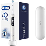 Periuta de dinti electrica Oral-B iO6 cu Tehnologie Magnetica si Micro-Vibratii. Inteligenta artificiala. Display led interactiv. Senzor de presiune Smart. Timer vizibil. 5 moduri. 1 capat. Trusa de calatorie. Alb