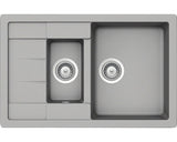 Chiuveta Bucatarie Cu 1 Cuva + ½ Schock Manhattan D-150s 78x50 Cm, Cu Picurator, Reversibila, Cristalite Croma