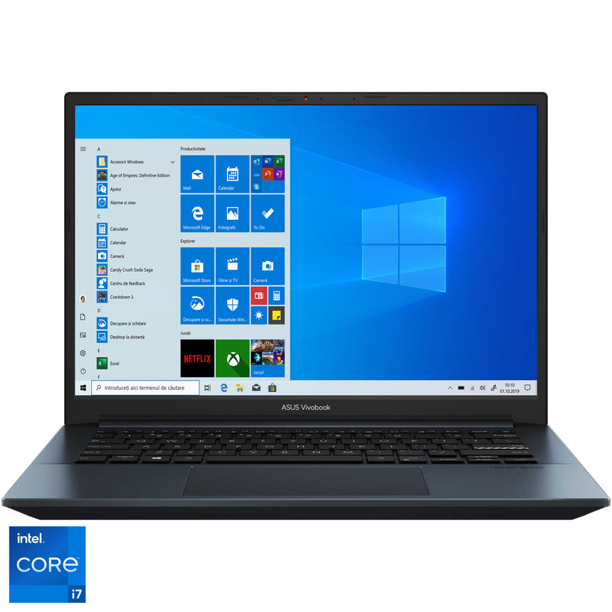 Laptop ultraportabil ASUS VivoBook Pro 14 OLED K3400PH cu procesor Intel® Core™ i7-11370H, 14", WQXGA+, 16GB, 1TB SSD, NVIDIA® GeForce® GTX 1650 4GB, Windows 10 Home, Quiet Blue