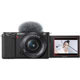 Aparat foto Mirrorless Sony Alpha ZV-E10, 24.2MP, 4K, Negru + Obiectiv 16-50mm