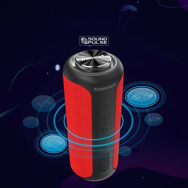 Boxa Portabila TRONSMART T6 Plus Upgraded Edition, 40W, Bluetooth, Nfc, MicroSD, Powerbank, Waterproof, Rosu
